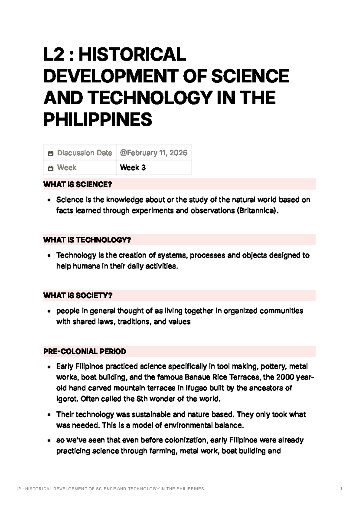 L2: Historical Development of Science & Technology in the Philippines ...