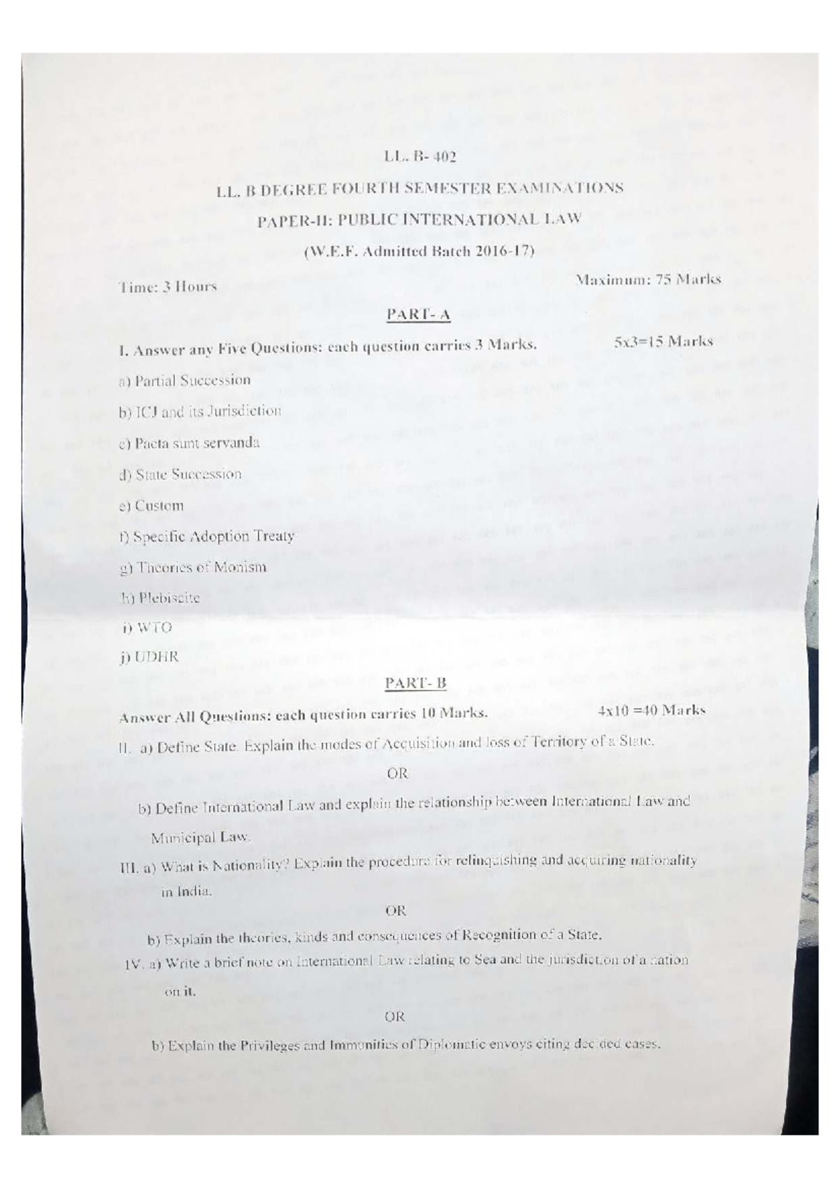 LL. 402 Public International Law Exam Notes - 4th Semester - Studocu