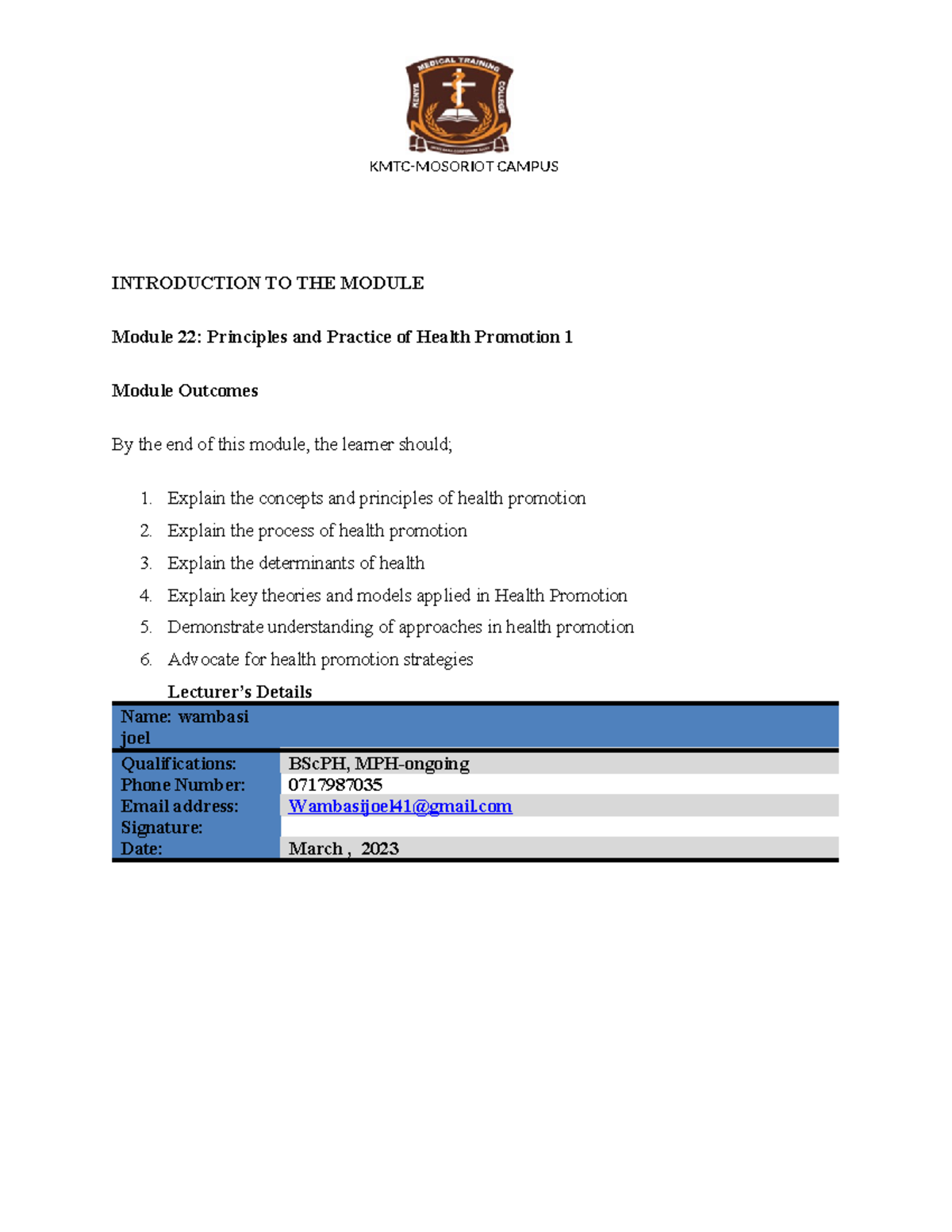 HP1 - Module 22: Principles & Practice of Health Promotion Notes - Studocu