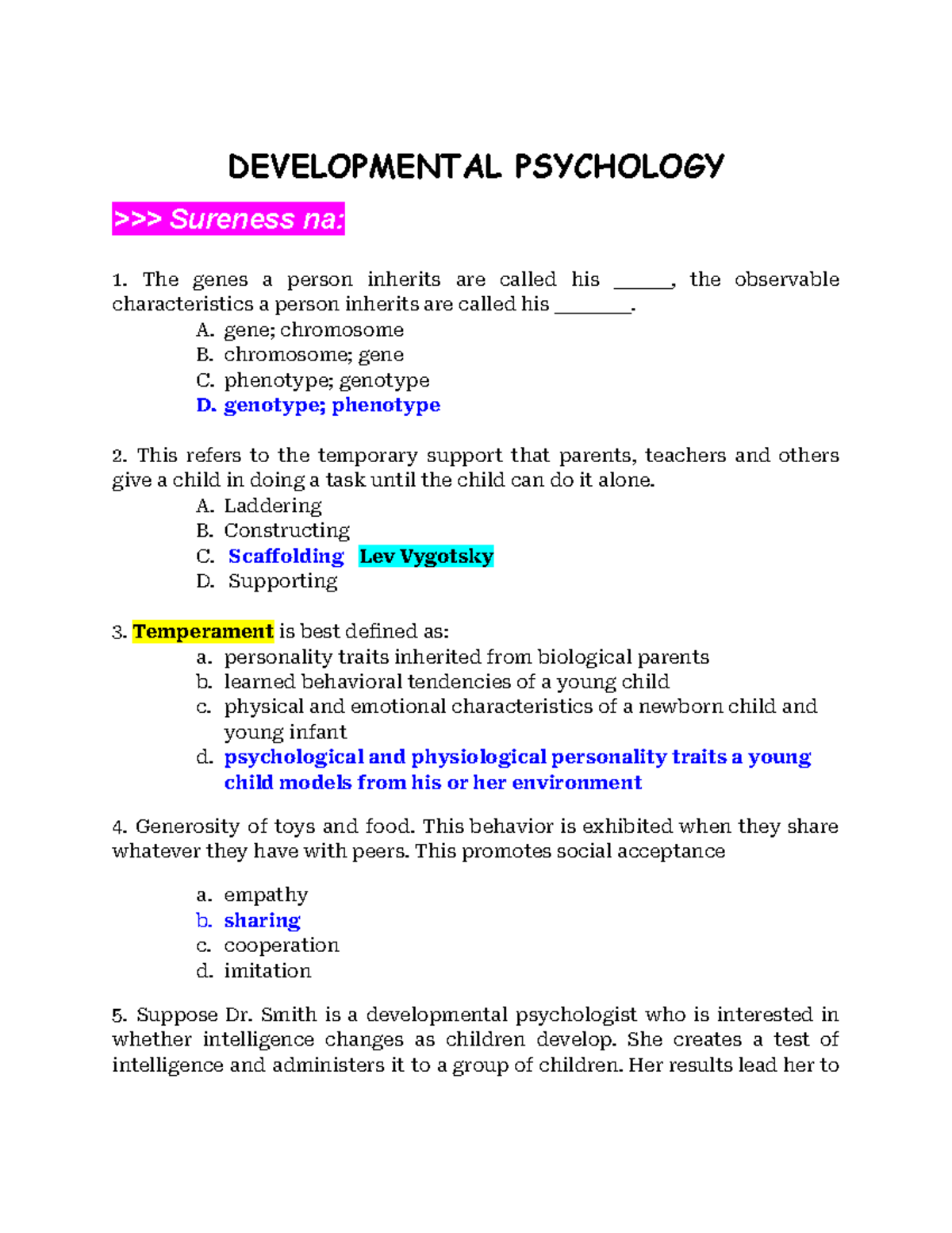 DEVELOPMENTAL PSYCHOLOGY: Key Concepts and Theories (DEV PSY 101) - Studocu