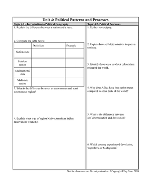 Politics - unit 4 aphug class notes coupled with in detail ap classroom ...