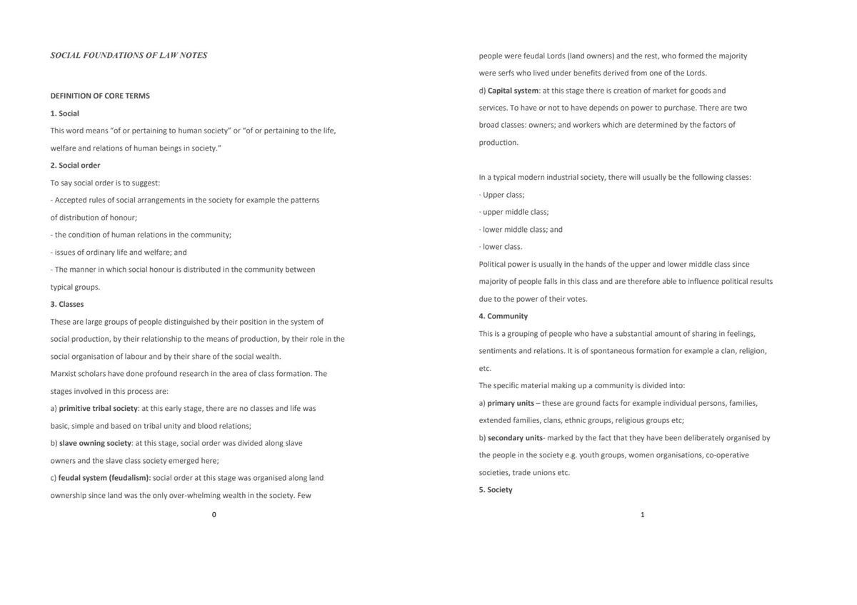 SOCIAL FOUNDATIONS OF LAW: KEY CONCEPTS AND THEORIES NOTES - Studocu
