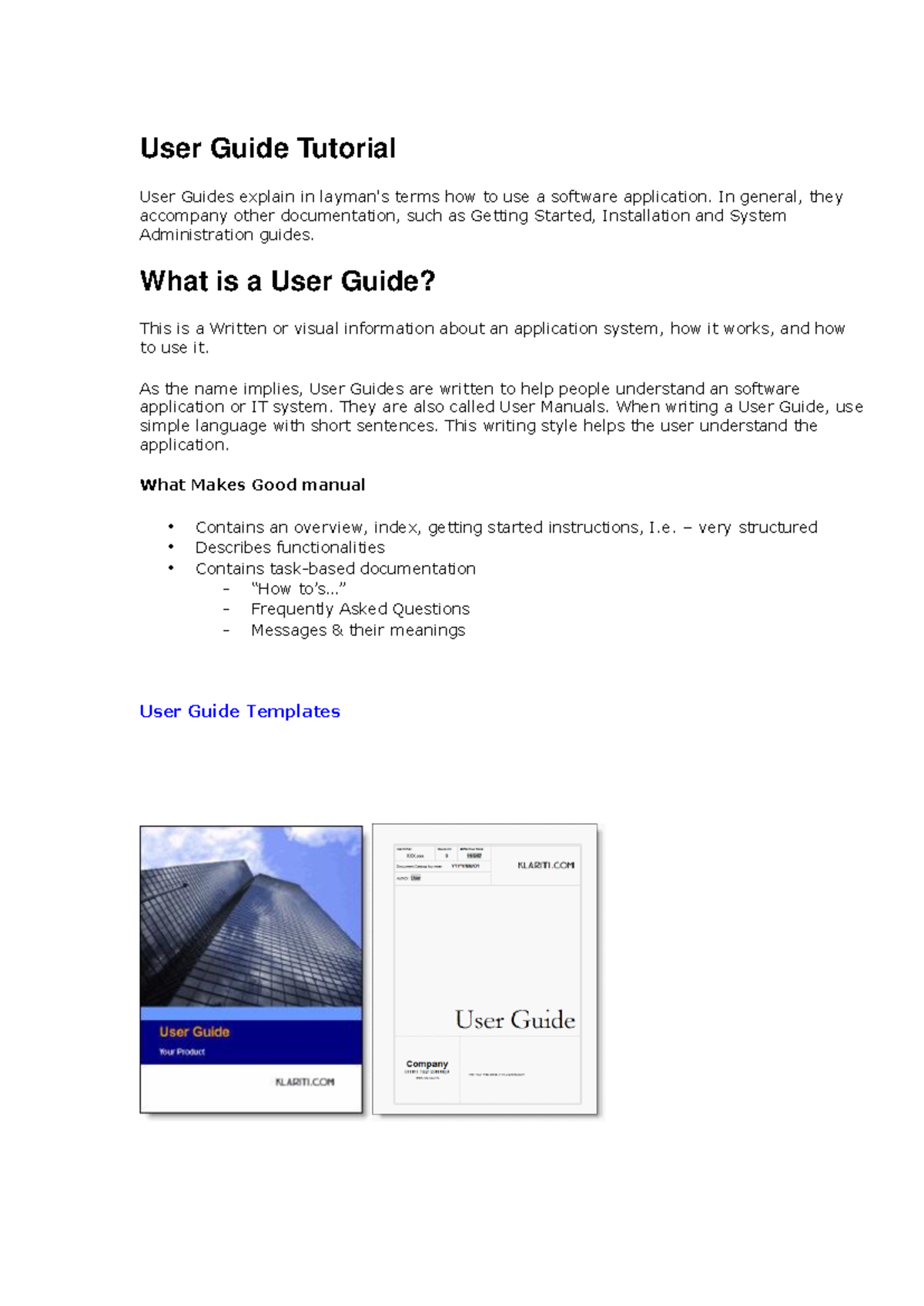 User Manual Guide: Writing Effective User Guides and Tutorials - Studocu