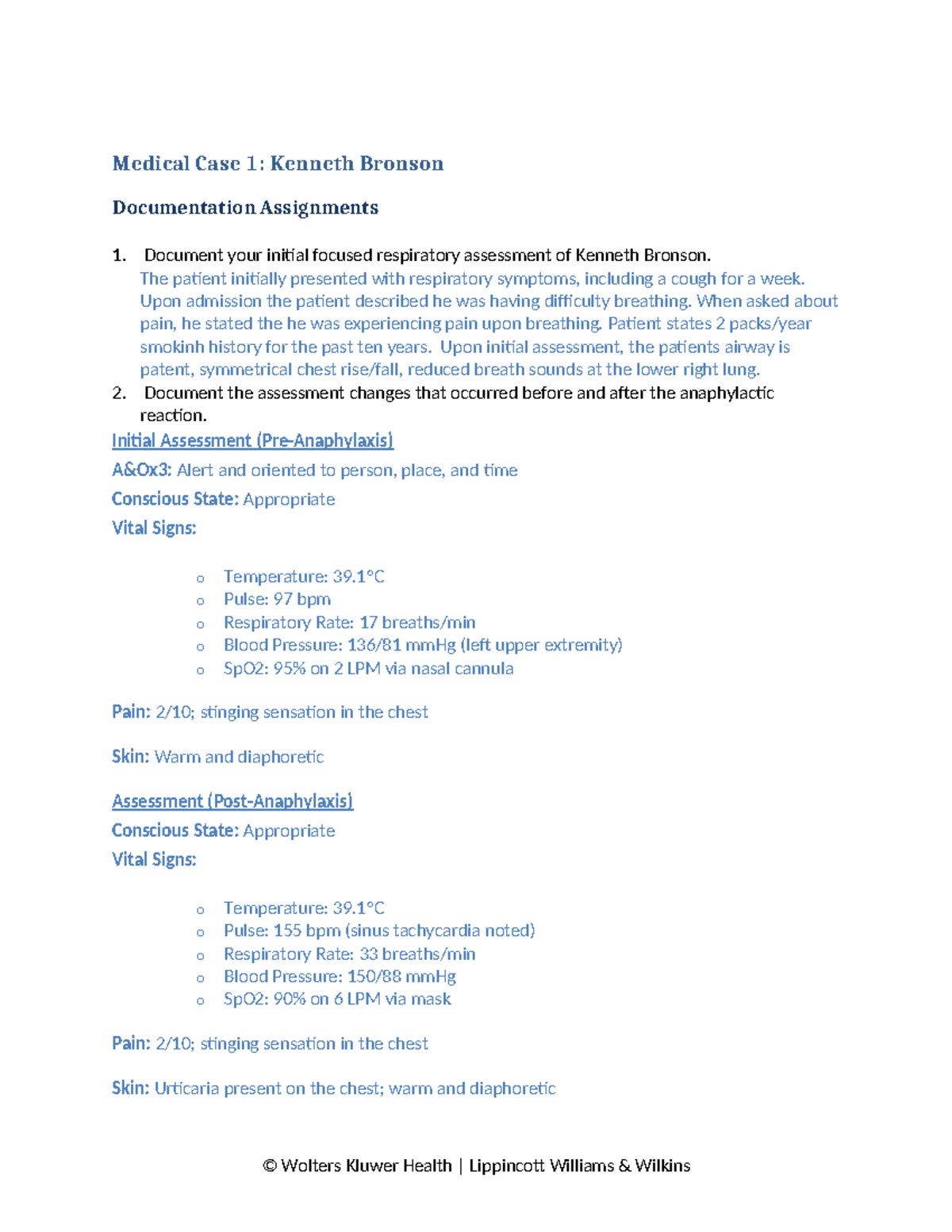 V Sim2 - virtual simulation - Medical Case 1: Kenneth Bronson ...