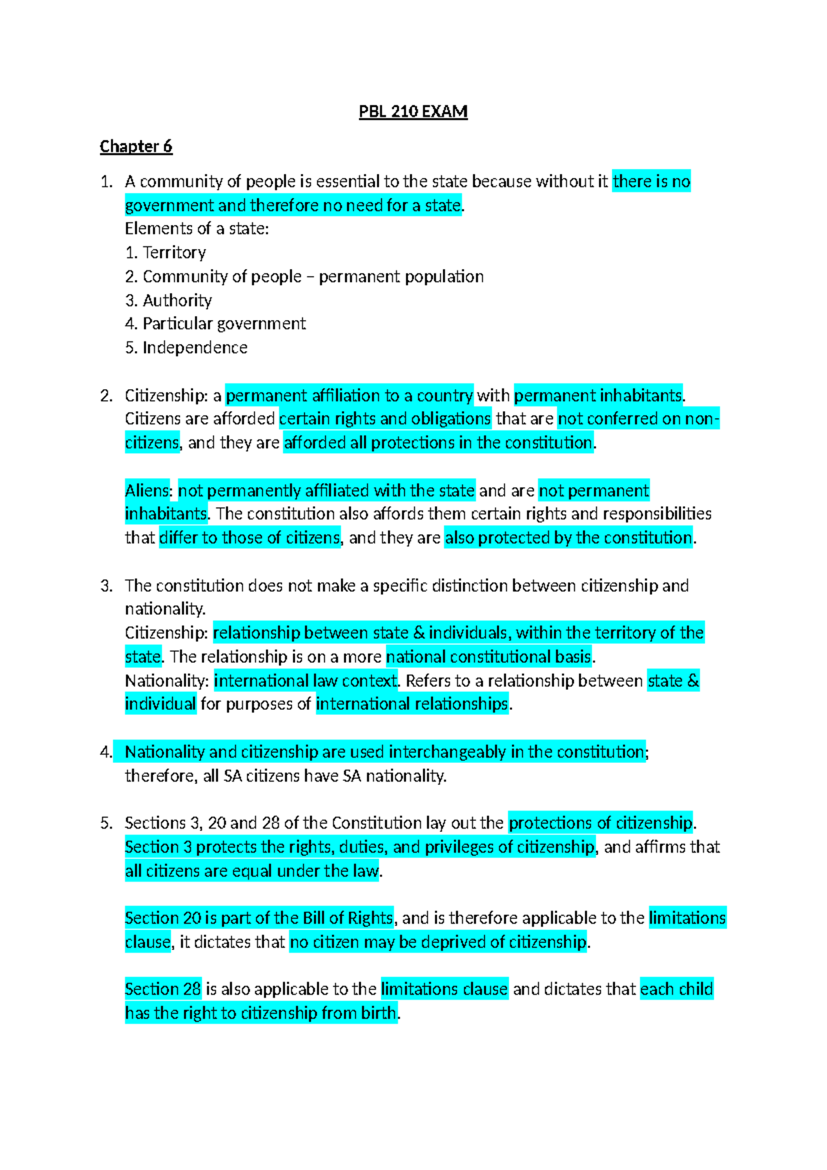 PBL 210 EXAM - Chapter 6: Understanding Citizenship and Government ...