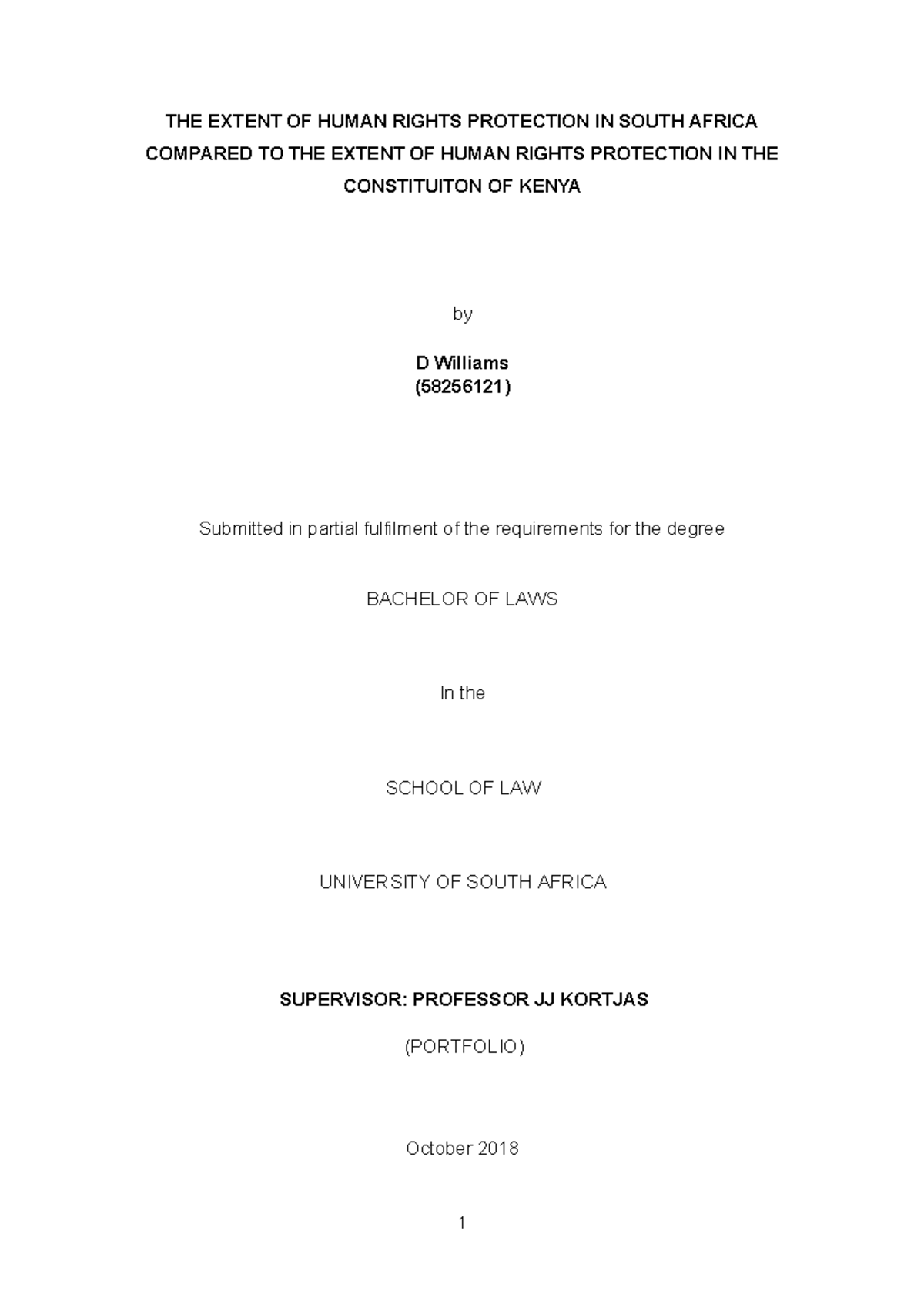 LME 3701 Final Assignment - THE EXTENT OF HUMAN RIGHTS PROTECTION IN ...