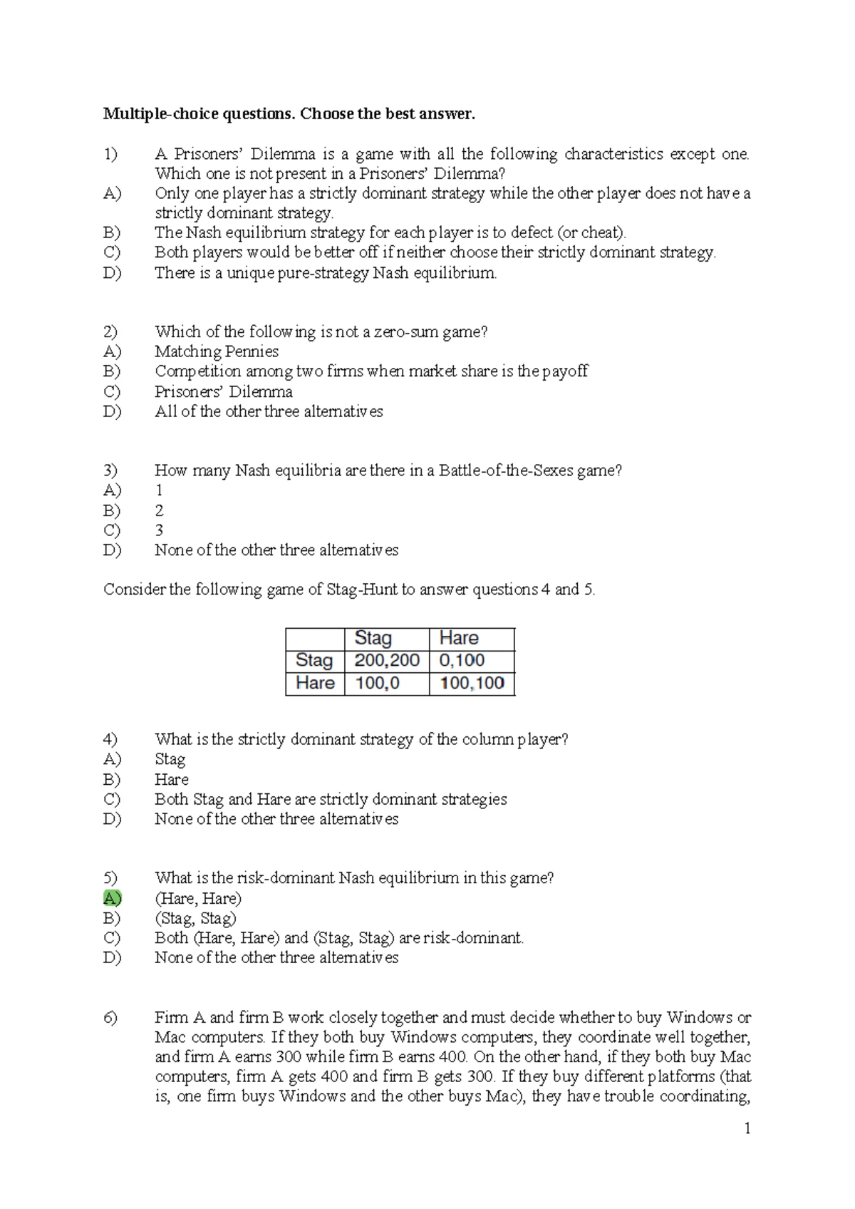Lecture 2 (Part I) 核心概念与博弈论重点总结- Studocu