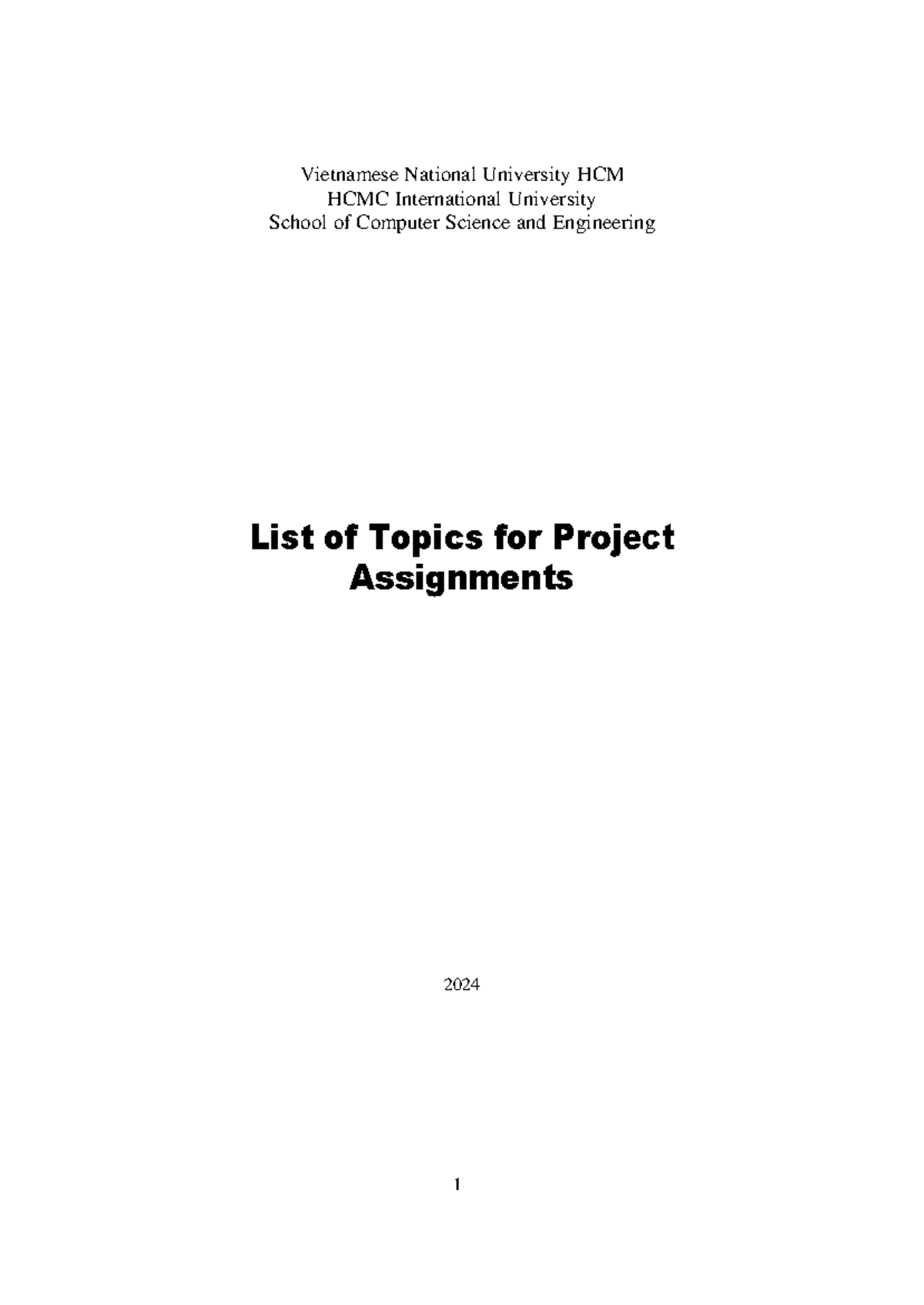 Project Assignment Topics for DBM & SE Courses (2024) - Studocu