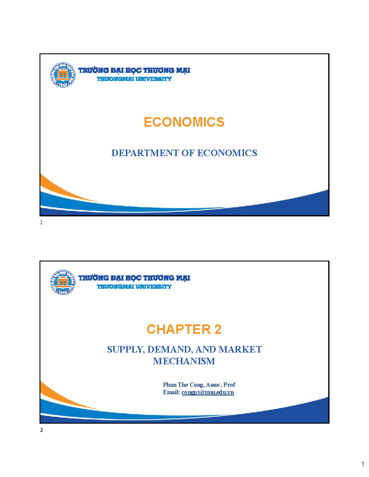 ECON 101: Chapter 2 - Supply, Demand, and Market Mechanism Notes - Studocu