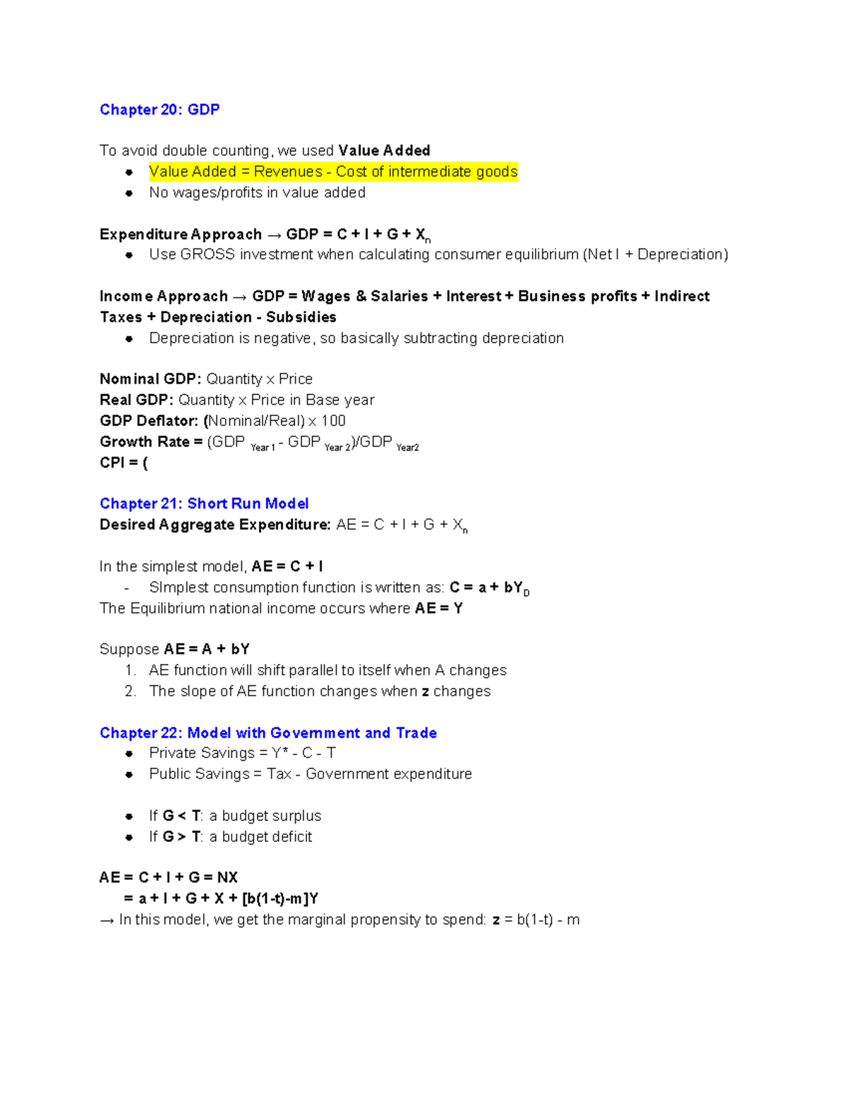 ECON102 Final Exam Study Notes: Key Concepts on GDP and Monetary Policy ...