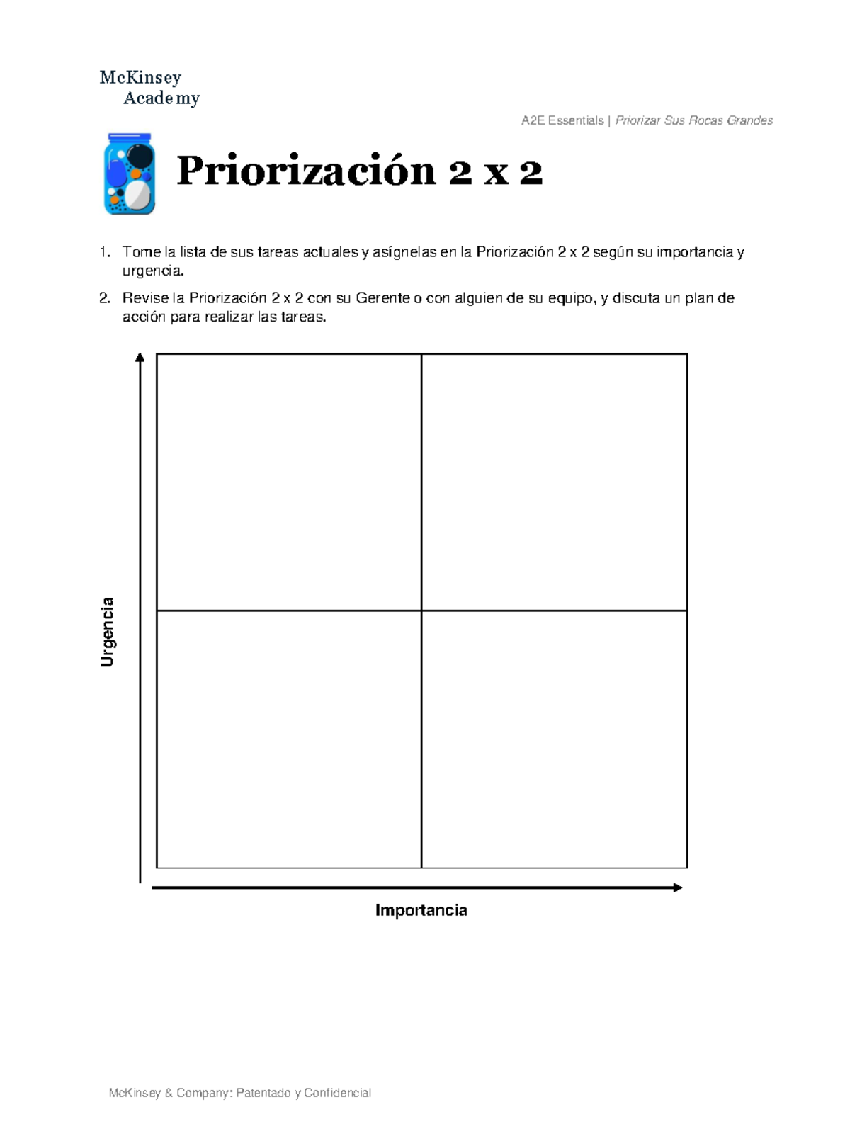 Prioritize-Your-Big-Rocks-Worksheet-(A2E Essentials)-Spanish - WBS ...