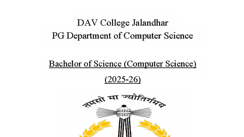 Computer Fundametals & PC Software Title Page - Computer Science - DAV ...
