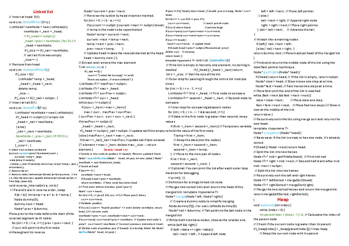 PE Cheatsheet: Final Exam Study Guide on Data Structures and Algorithms ...