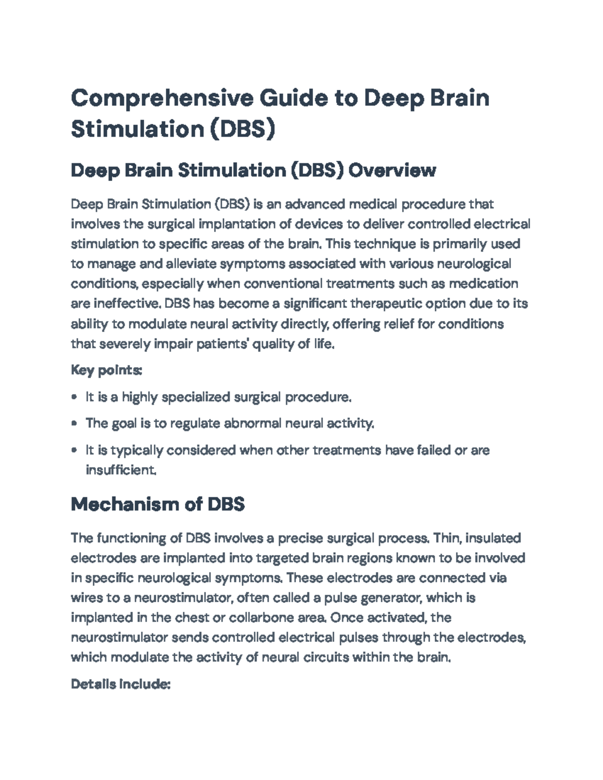Comprehensive Guide to Deep Brain Stimulation (DBS): Techniques ...