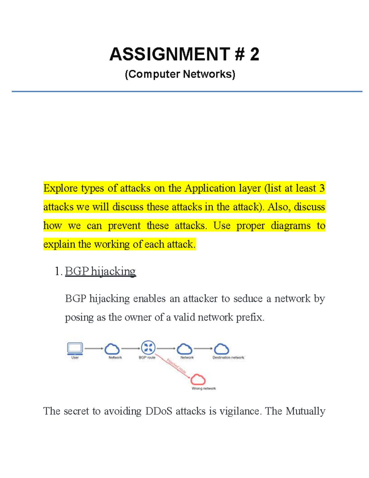 Assignment 02 - Computer Networks: Attacks & Prevention Strategies ...