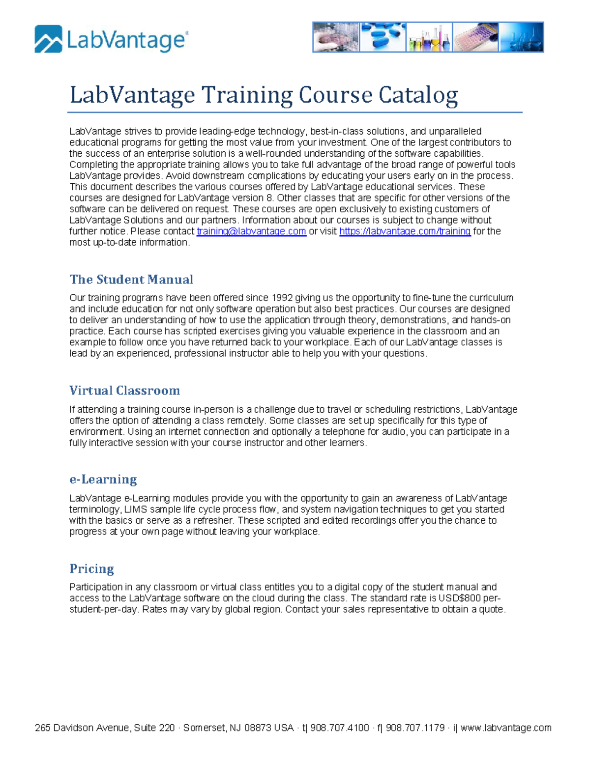 Lab Vantage Course Catalog for Training in Software Solutions - Studocu