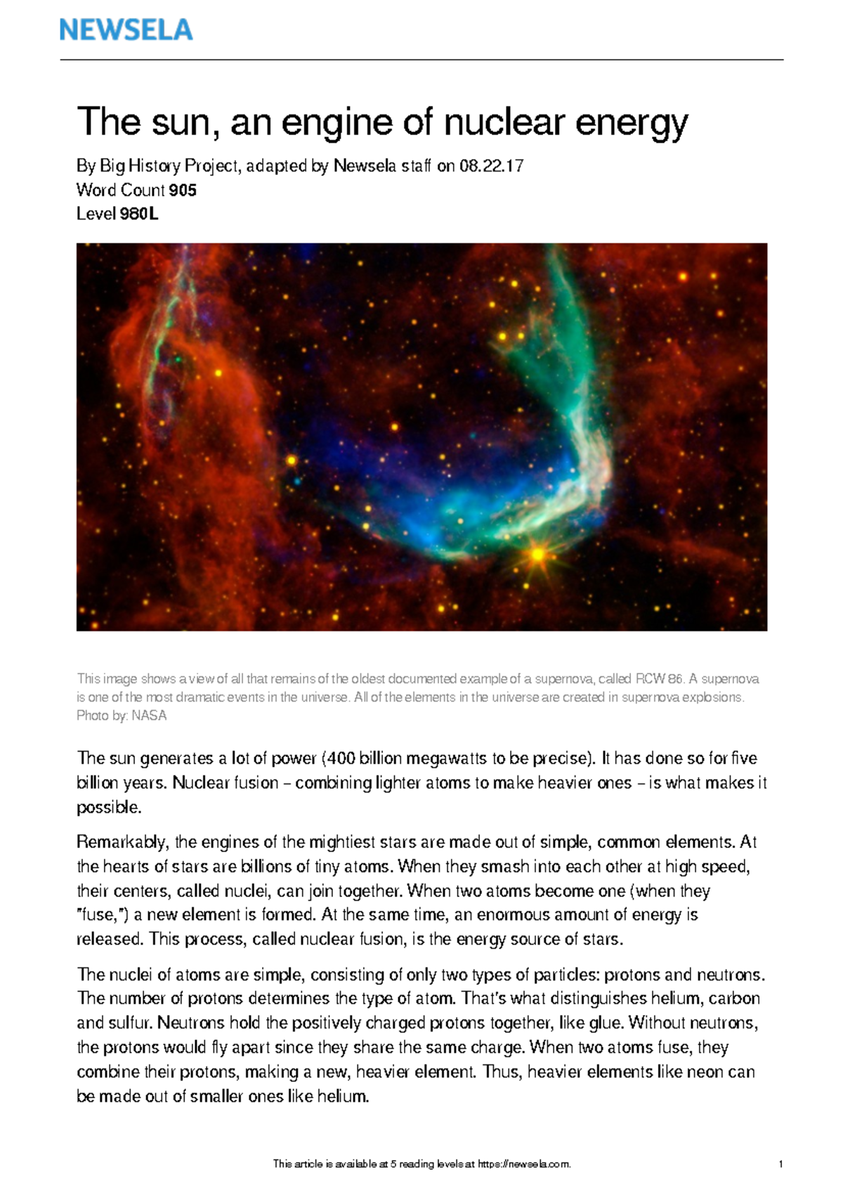 C.2.2 The Sun: Engine of Nuclear Fusion Energy in Stars - Studocu