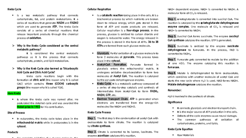 Cell and Molecular Biology (CMB 101) Semifinal Exam Review Notes - Studocu
