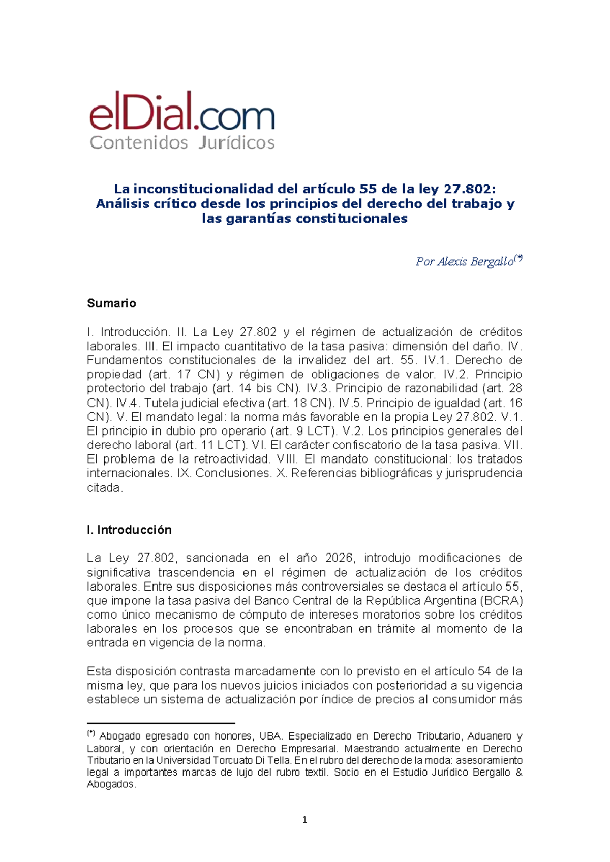 Análisis Crítico del Artículo 55 de la Ley 27.802: Inconstitucionalidad ...