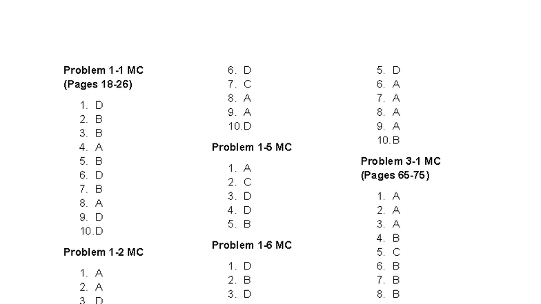 CFAS Answer Keys for Problem MC Questions - Studocu