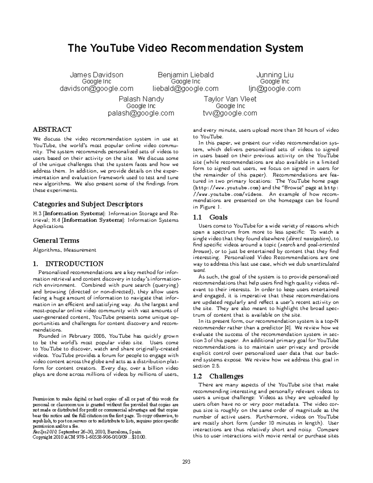 YouTube Video Recommendation System Overview: Algorithms & Challenges ...