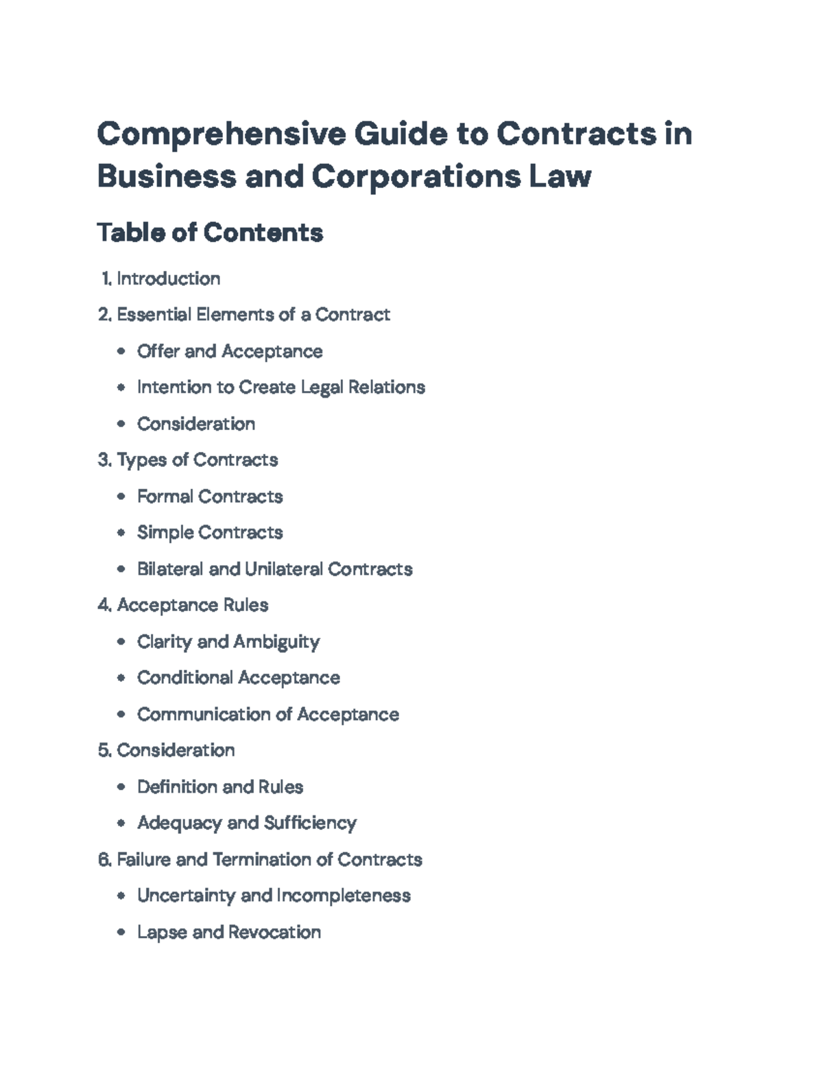 Comprehensive Guide to Business Contracts and Legal Foundations ...