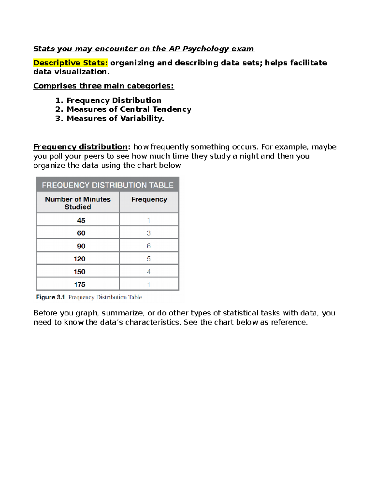 AP Psych Stats Overview - Descriptive & Correlational Methods - Studocu