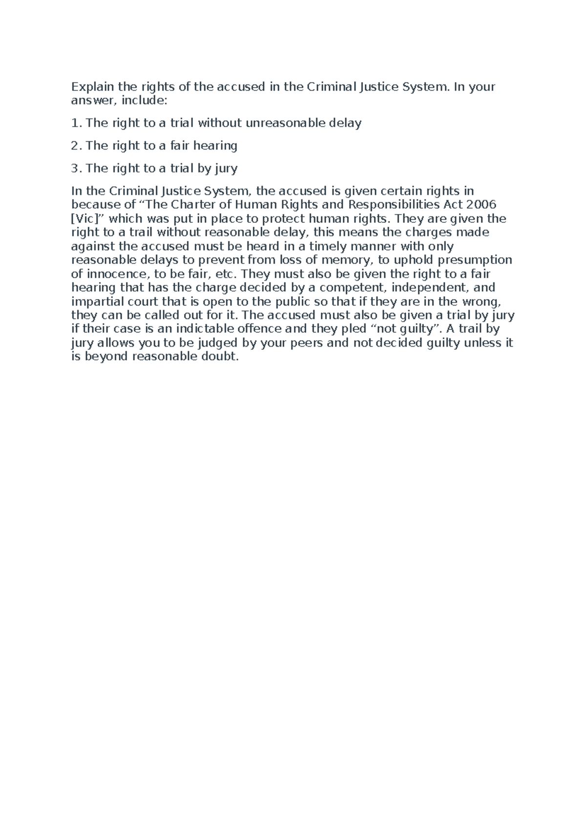 Rights of the Accused in the Criminal Justice System: An Overview - Studocu