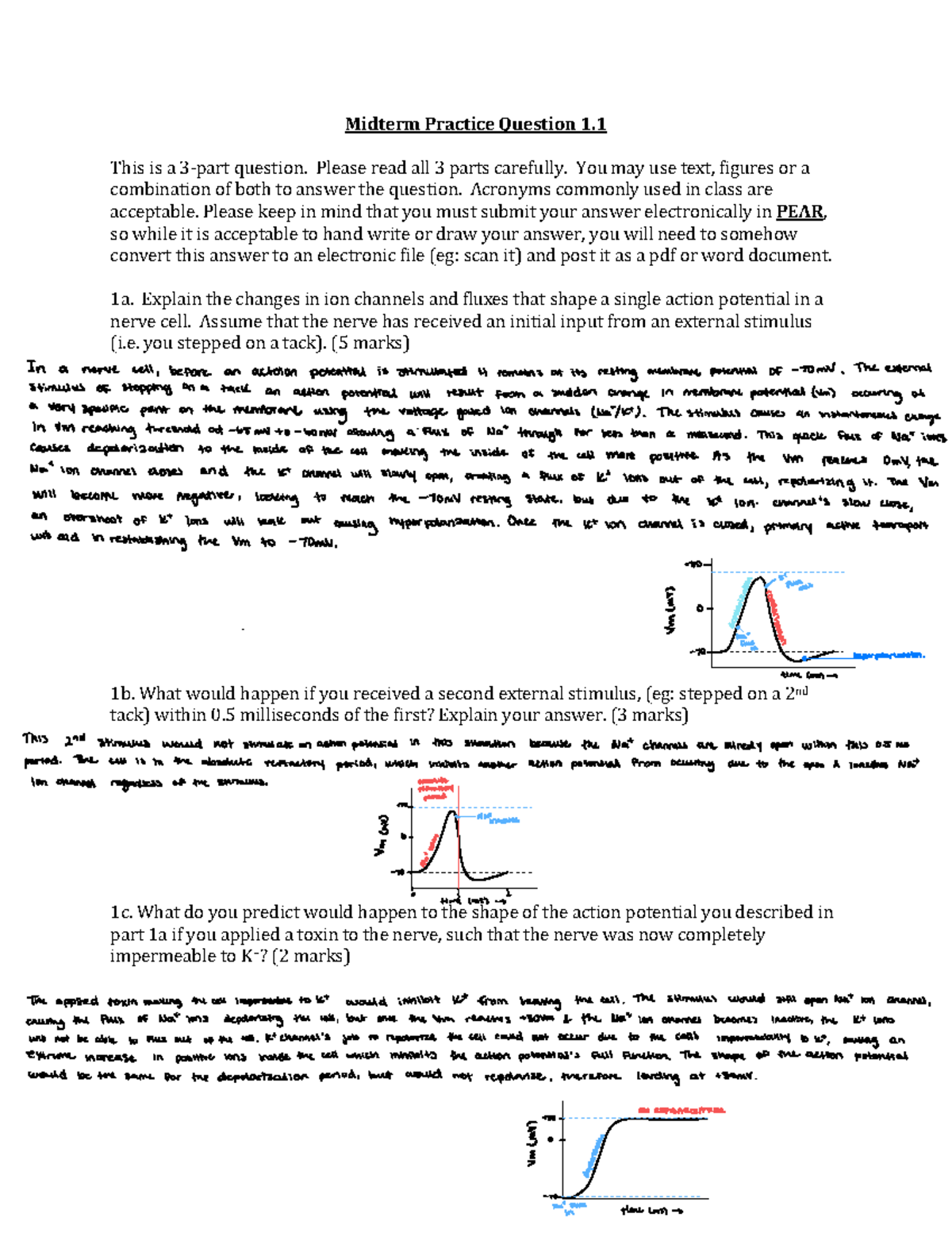 Practice question 1 - Midterm Practice Question 1. This is a 3-part ...