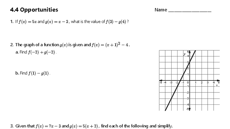 4.4 Opportunities - Math Homework Solutions and Functions Analysis ...