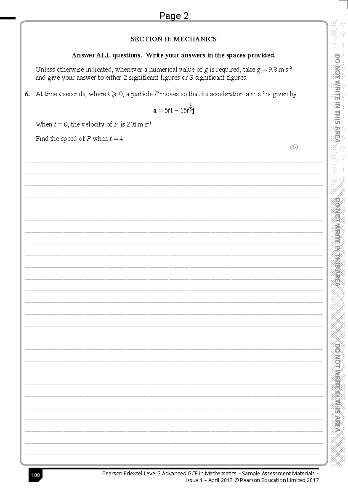 AS Ch11 Variable Acceleration Mechanics Exam Questions - Studocu