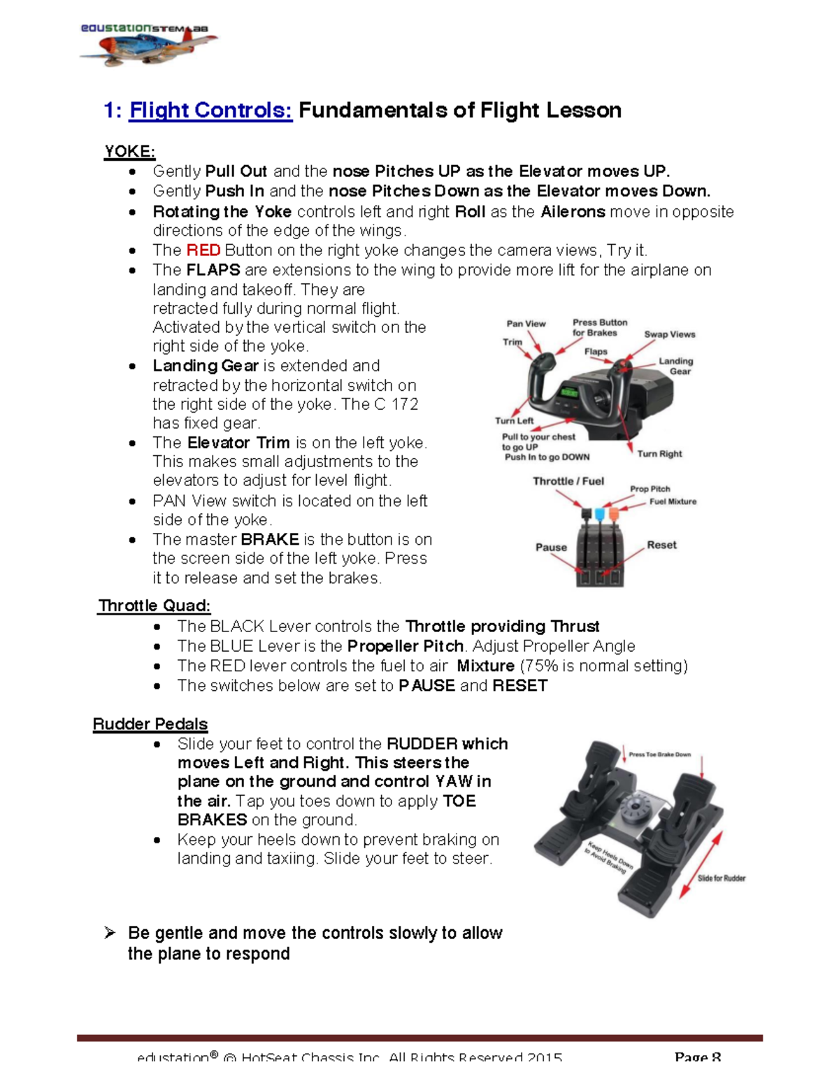 Flight Controls Lesson: Fundamentals and Operation Techniques - Studocu