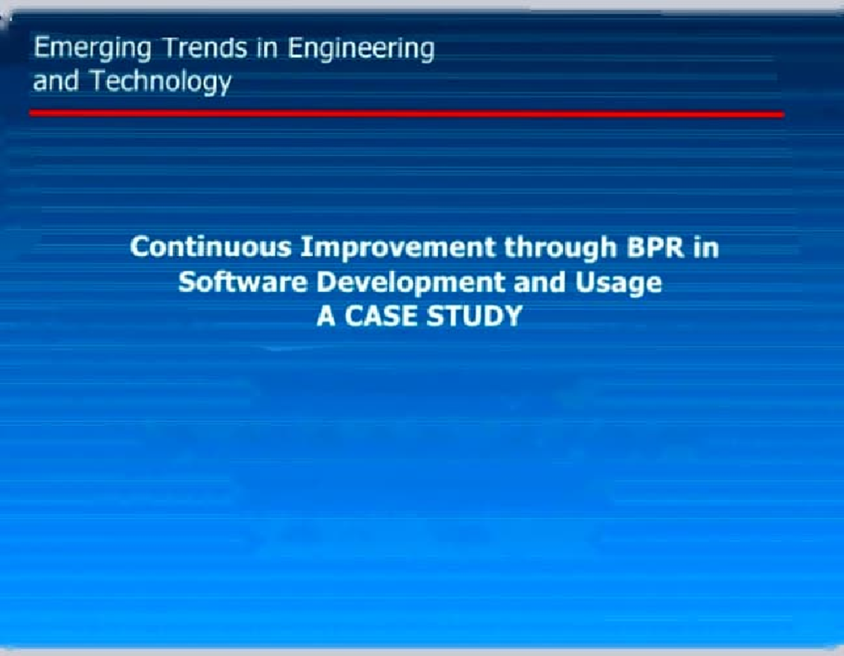 Bpr ppt - BPR NOTES - Emerging Trends in Engineering and Technology ...