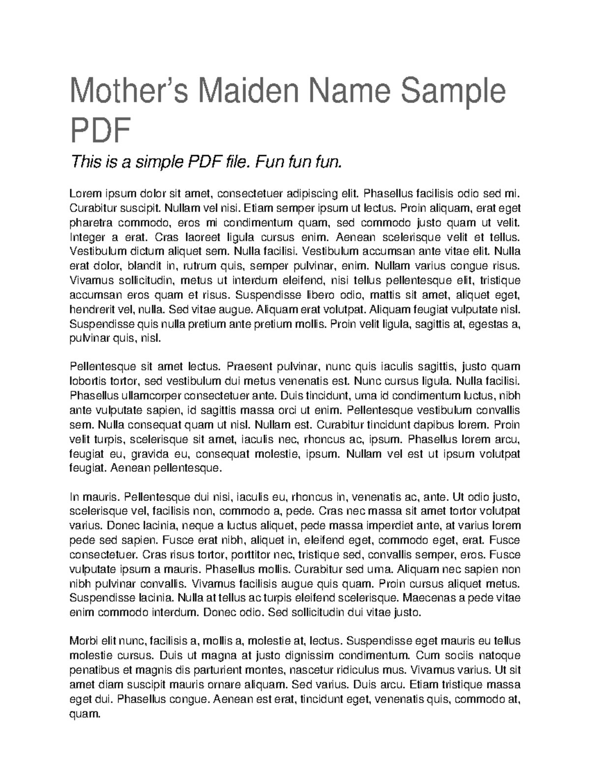Maiden Name - Fun fun fun. Lorem ipsum dolor sit amet, consectetuer ...