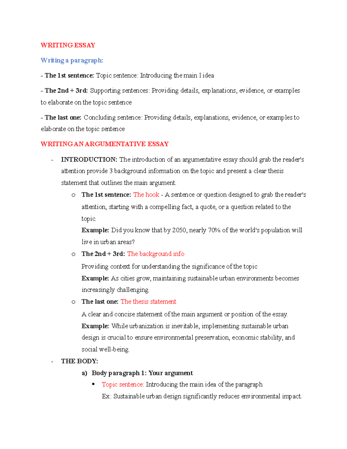 Specialized English CTD2_Vocabularies - WRITING ESSAY Writing a ...