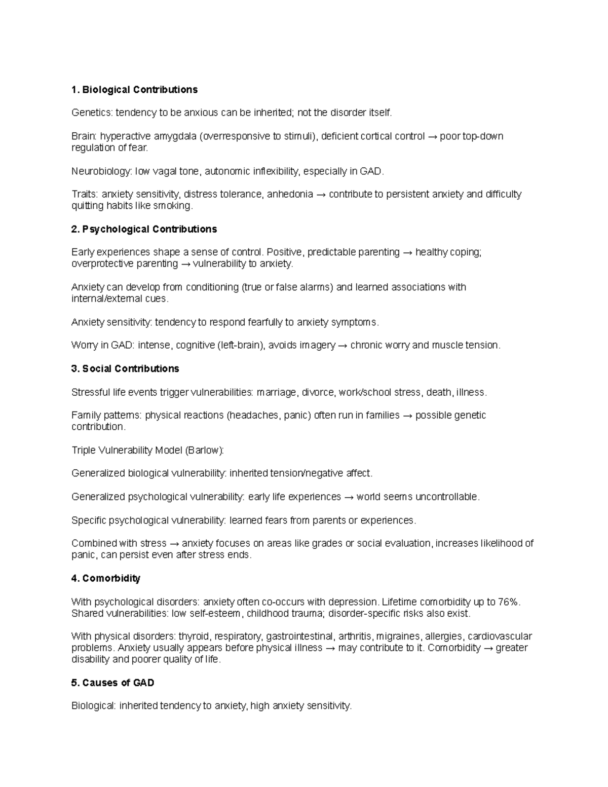 Chapter 5 Summary: Anxiety Disorders and Their Treatments (PSY 101 ...