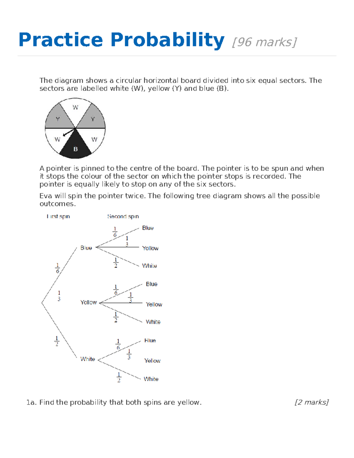 Practice Probability - Examples and Exercises for Mastery - Studocu