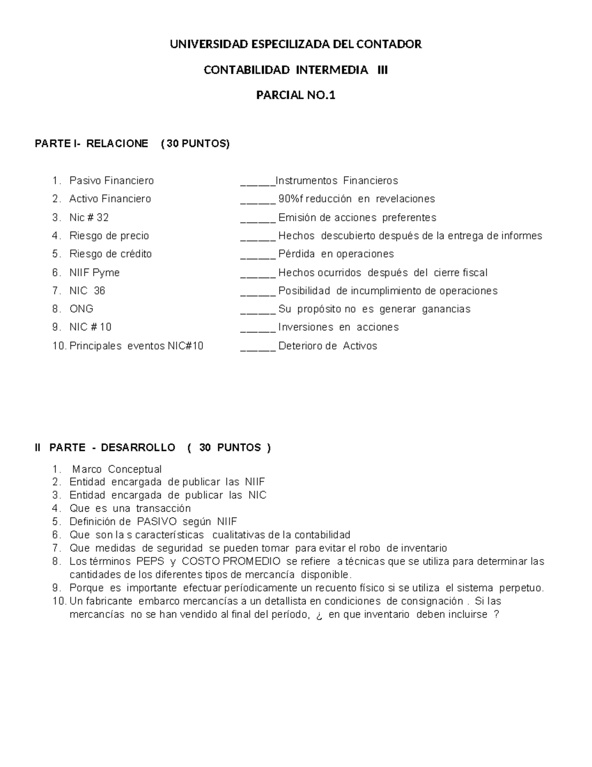 Modulo 6 - Parcial de Contabilidad Intermedia III - Studocu
