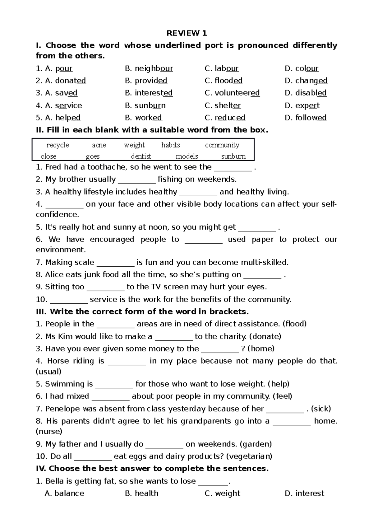 Review 1 Answers for Units 1, 2, and 3 Activities - Studocu