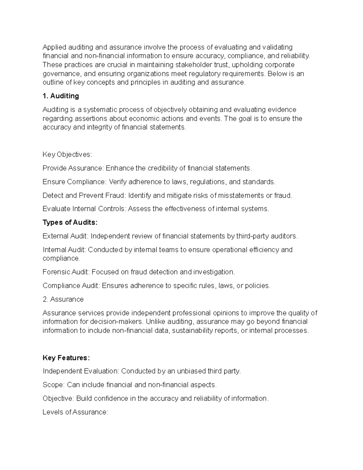 Applied Auditing - These practices are crucial in maintaining ...