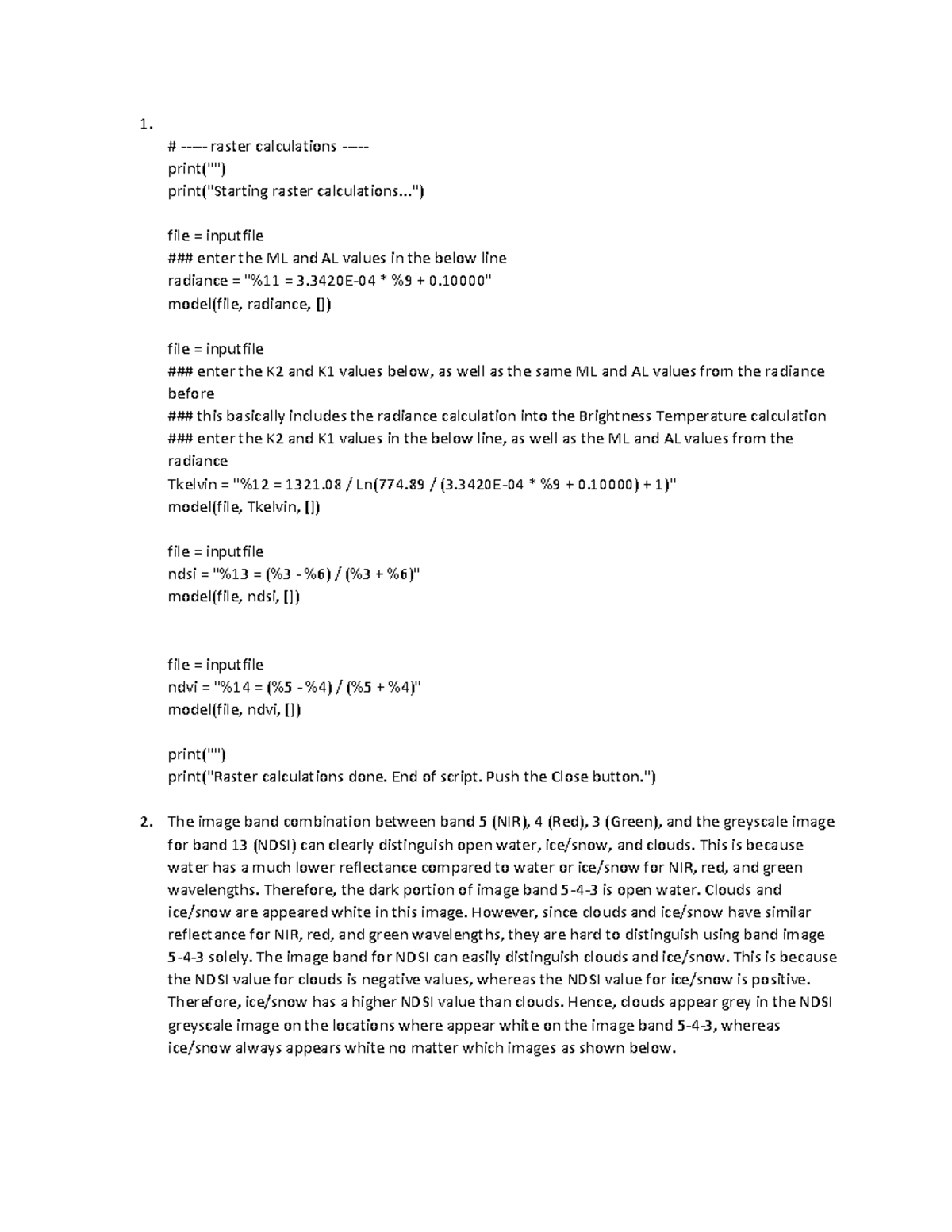GEOG271 Lab 6A - Raster Calculations and Image Analysis Notes - Studocu