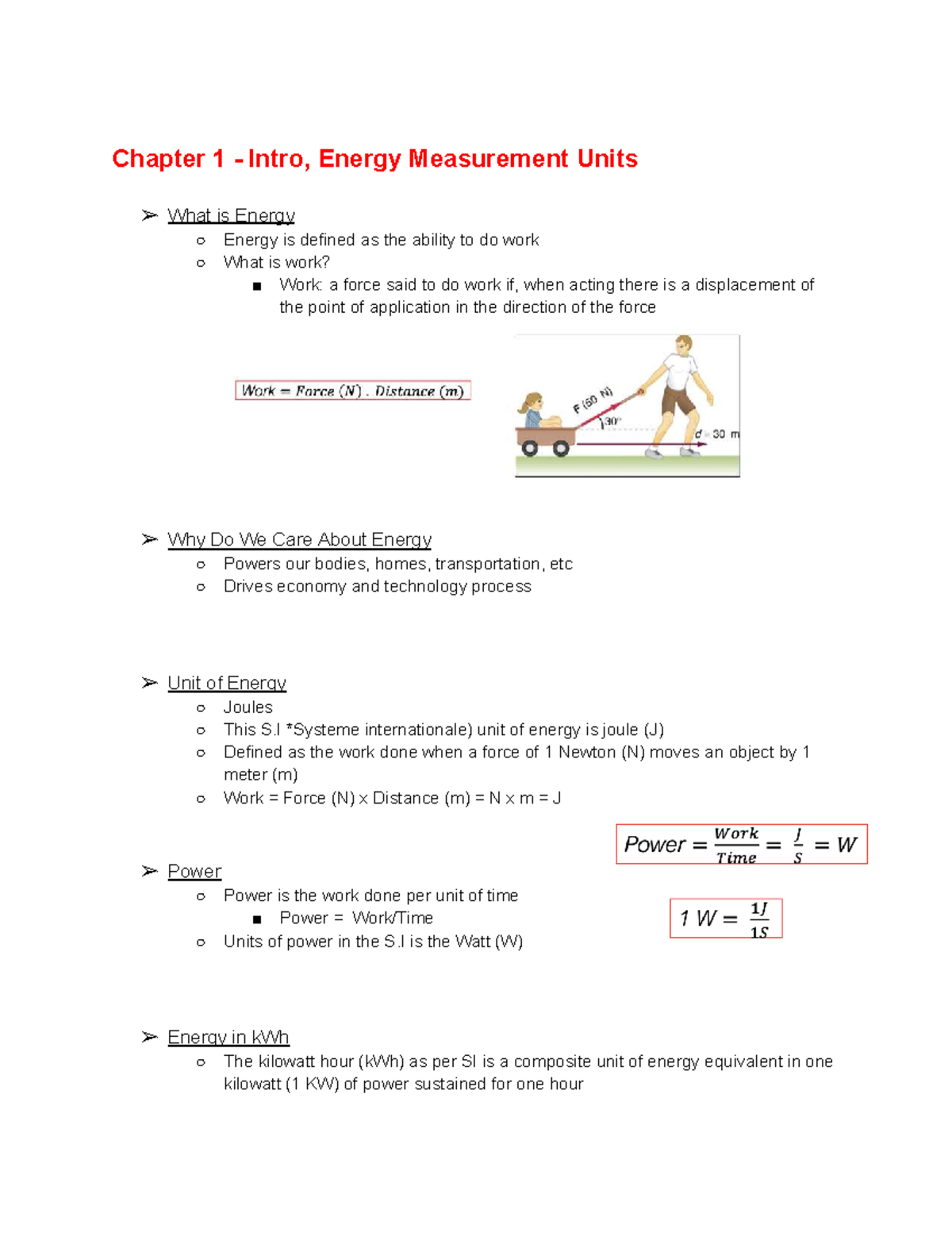 CHY583 Chapter 1: Introduction to Energy Measurement Units - Studocu