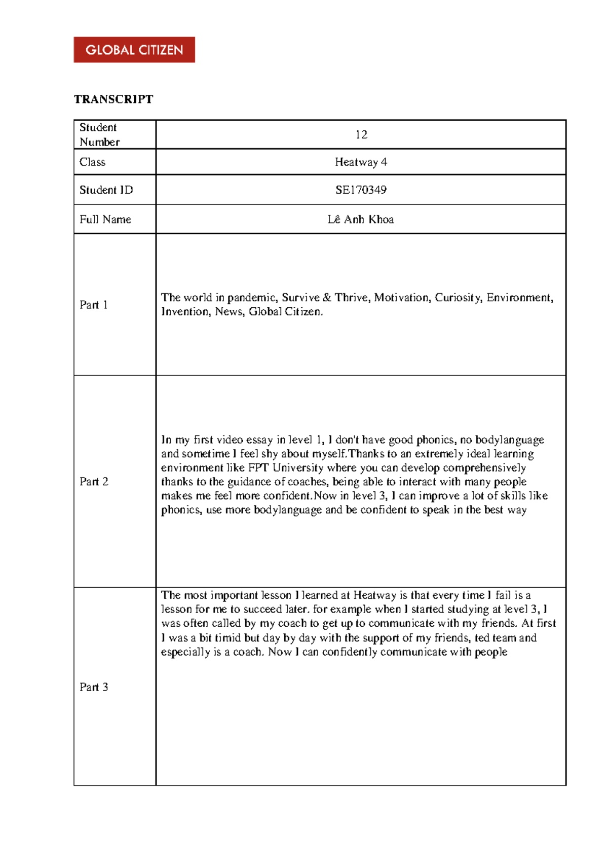 Transcript Template 12-Heatway 4-SE170349-Lê Anh Khoa - TRANSCRIPT ...