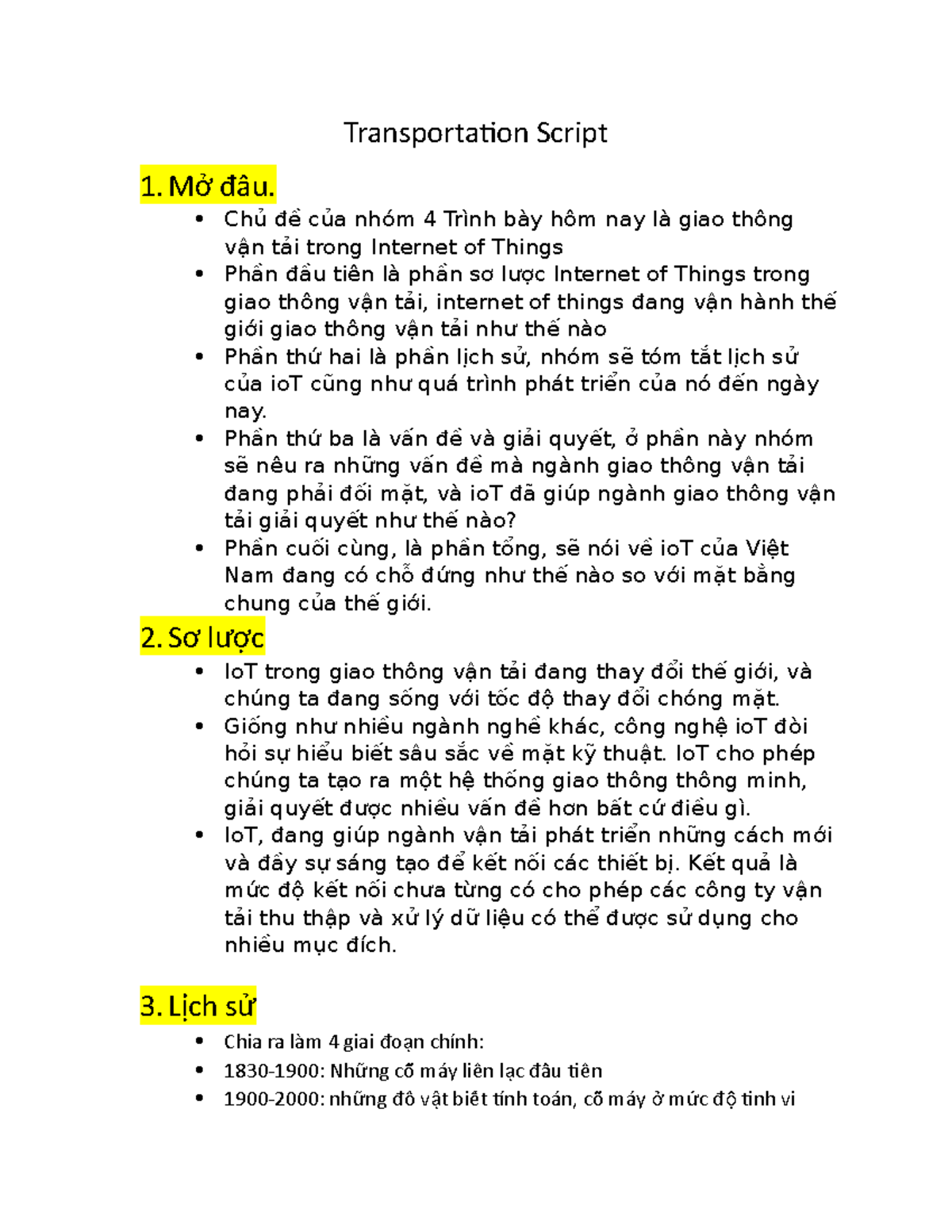 Transportation-iot-script - Transportation Script 1. M ởđầầu. Chủ đề ...