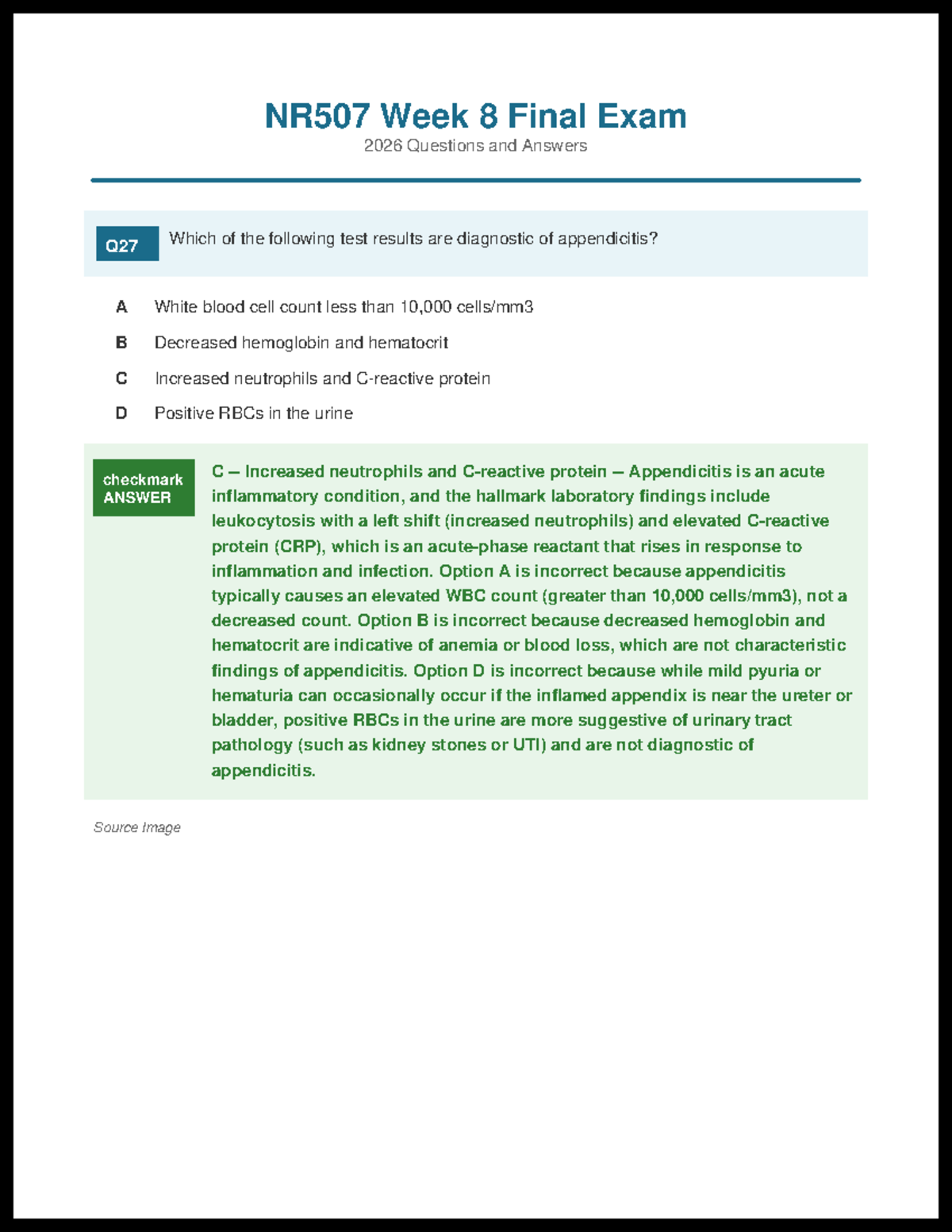 NR507 Week 8 Final Exam Study Guide: Key Questions & Answers - Studocu