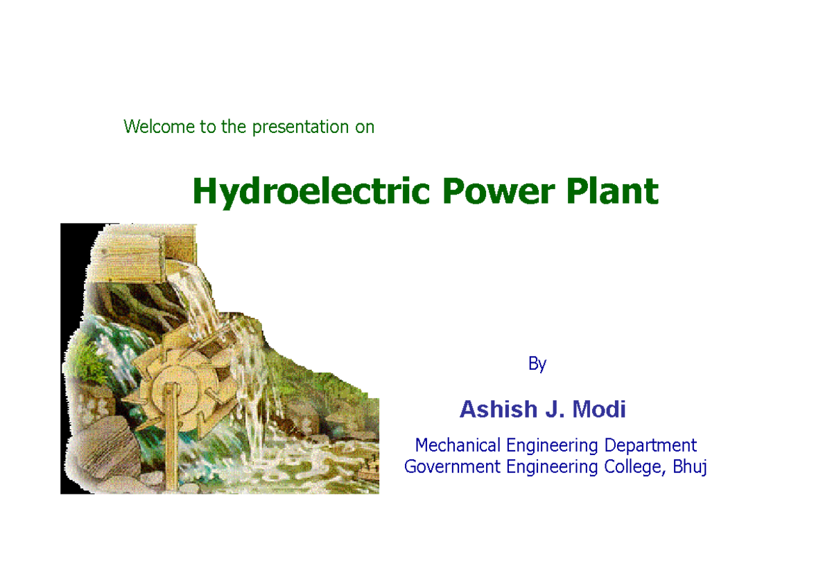 Hydroelectric Power Station - Ashish J. Modi Welcome to the ...