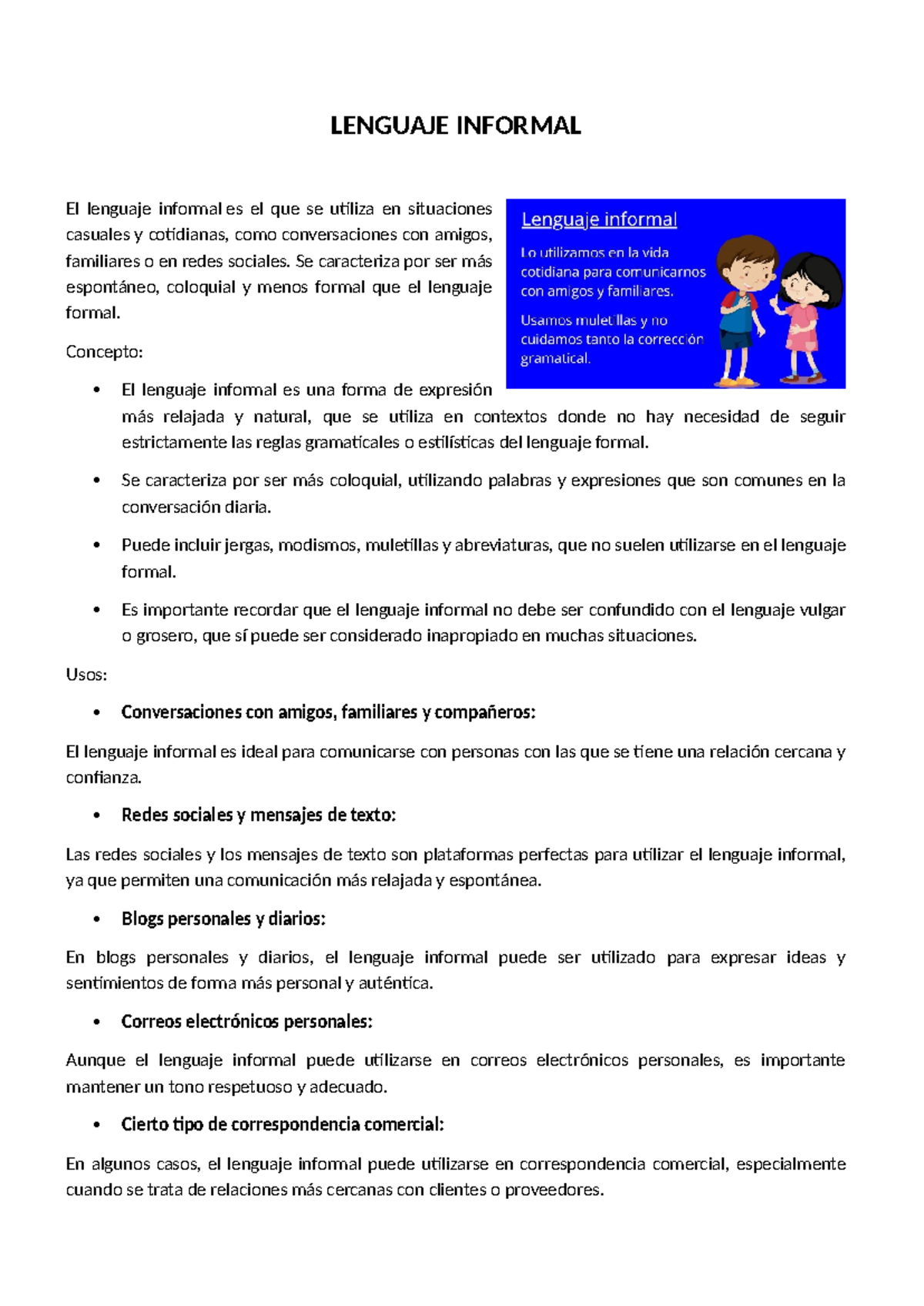 LENGUAJE INFORMAL: Características y Usos en la Comunicación Cotidiana ...