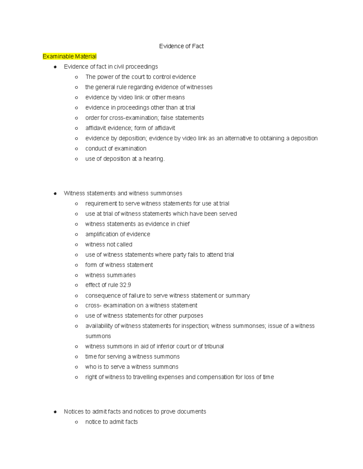 Evidence of Fact: Key Concepts and Procedures in Civil Proceedings ...