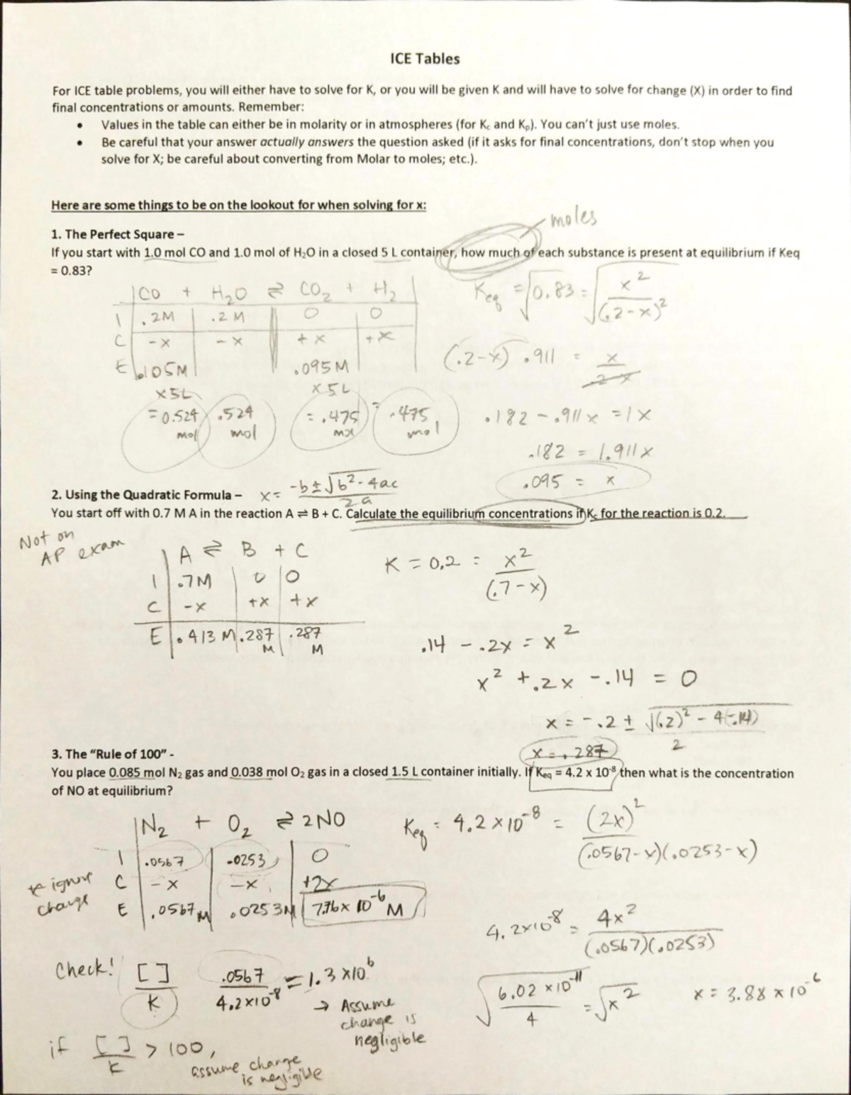 ICE+Table+-+extra+notes - ICE Tables For ICE table problems, you will ...