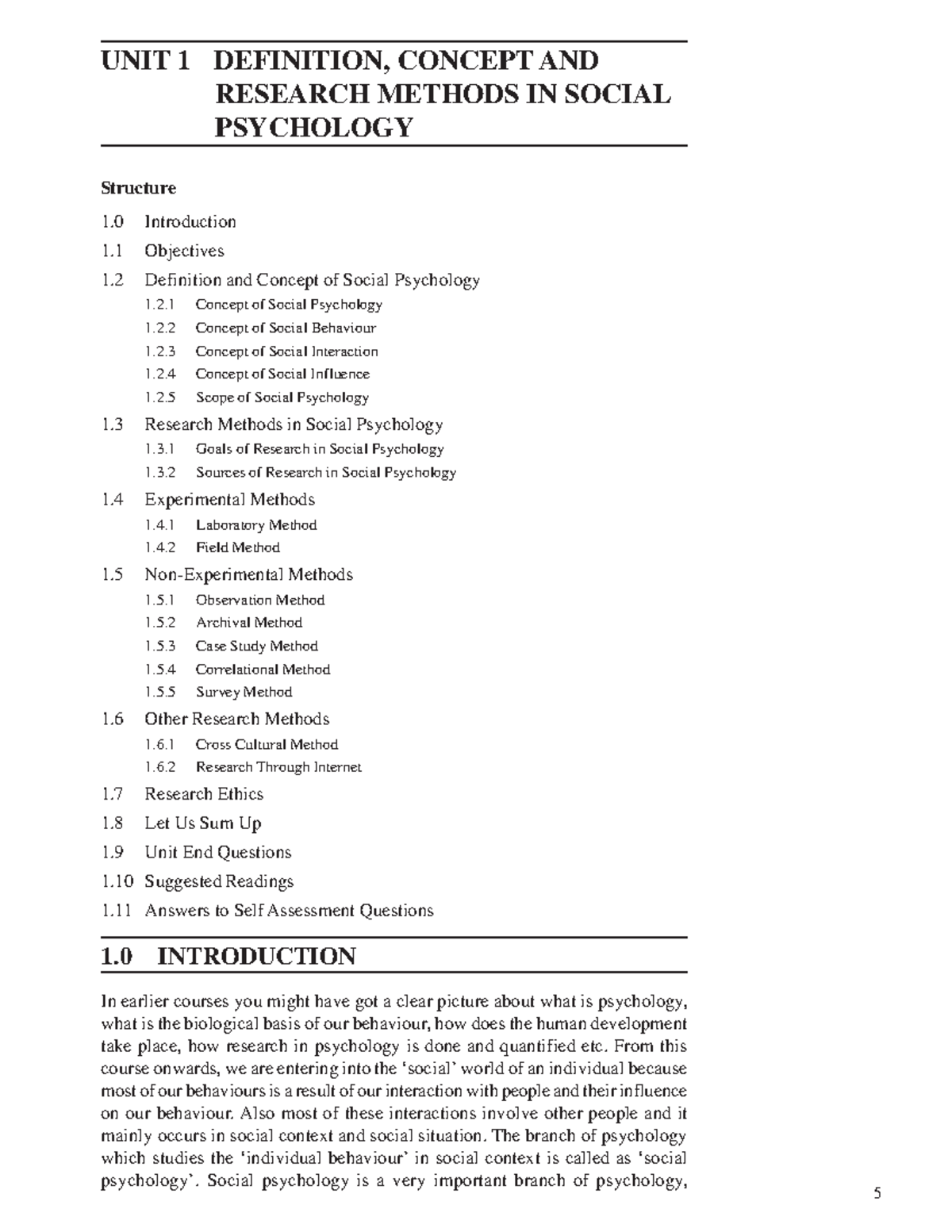 Understanding Concepts & Methods in Social Psychology (PSY101) - Studocu